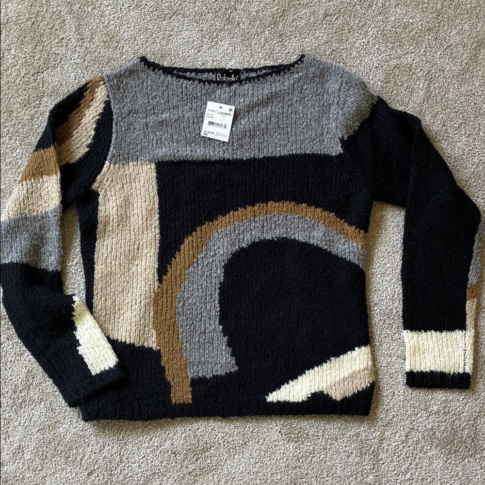NWT! Rafaella wool blend Abstract Pattern Sweater